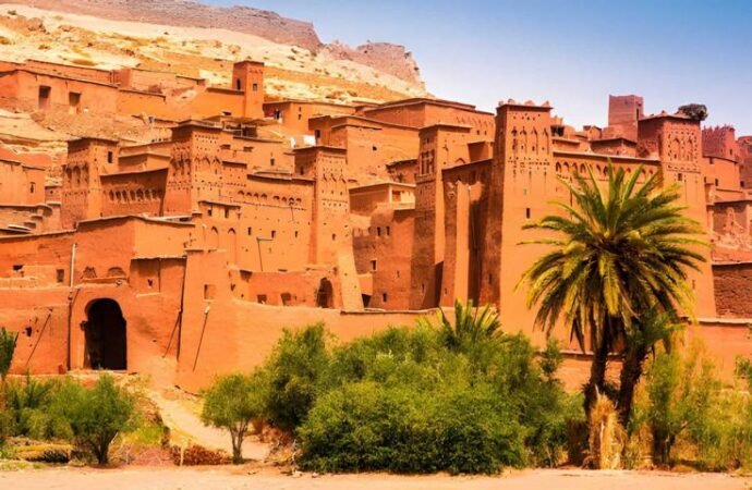 Amazing view of Kasbah Ait Ben Haddou near Ouarzazate in the Atlas Mountains of Morocco